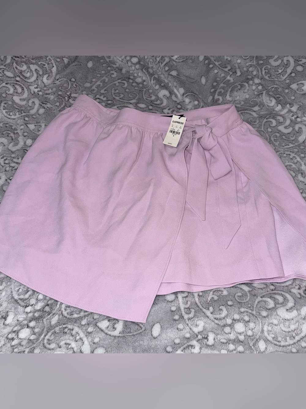 Express Lavender Purple Wrap Skort Tie Waist Size 8 NWT